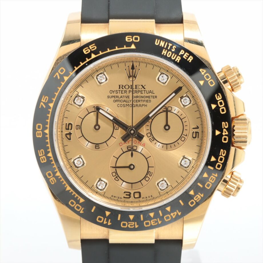 Rolex Cosmograph Daytona 116518LNG 09R447K2 YG & rubber AT Champagne-Face