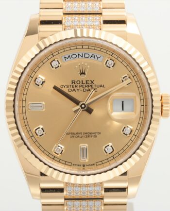 Rolex Day Date 128238A 9K51X628 YG AT Champagne-Face