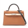 Hermès Mini Kelly II Verso Veau Epsom Gold x clay x black x blue sapphires Silver Metal fittings B: 2023 Tricolor
