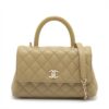 Chanel Matelasse Caviarskin 2way handbag Coco Handle mustard Gold Metal