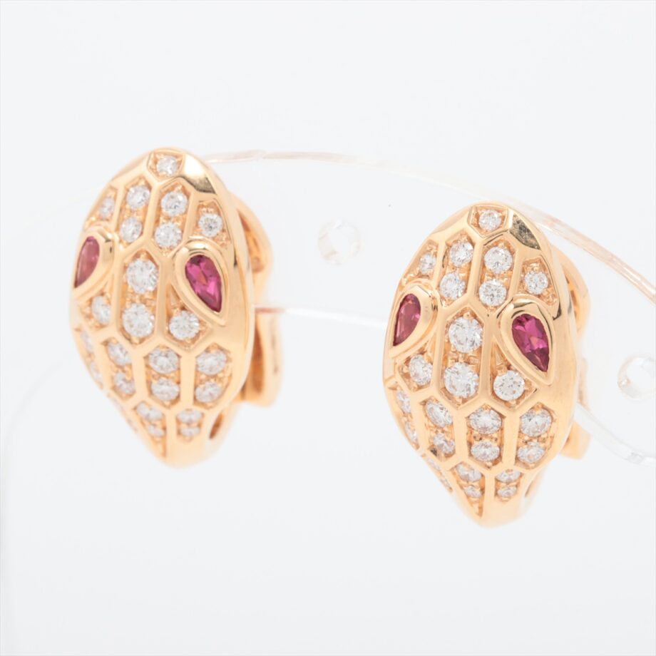 Bvlgari Serpenti diamond Rubellite Earrings