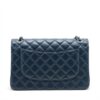 Chanel Big Matelasse Caviarskin Double flap Double chain bag Navy blue Silver Metal fittings2