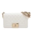Chanel Boy Chanel Caviarskin Chain shoulder bag White Gold Metal
