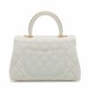 Chanel Coco Handle Caviarskin 2way handbag White Gold Metal2