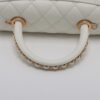 Chanel Coco Handle Caviarskin 2way handbag White Gold Metal3