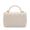 Chanel Mini Matelasse Lambskin 2way handbag White Gold Metal fittings 2