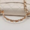 Chanel Mini Matelasse Lambskin 2way handbag White Gold Metal fittings 5