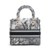 Christian Dior Lady Dee light canvas 2way handbag Black × White2