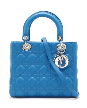 Christian Dior Lady Dior Cannage Leather 2way handbag Blue