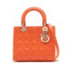 Christian Dior Lady Dior Cannage Leather 2way handbag Orange
