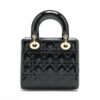 Christian Dior Lady Dior Cannage Patent leather 2way handbag Black Rank ＡＢ2