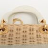 Christian Dior Lady Dior wicker Straw x canvas 2way handbag Beige5