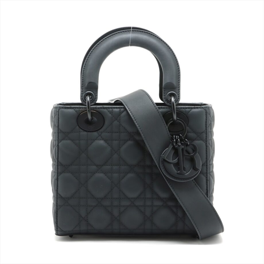 Christian Dior My Lady Dior Cannage Leather 2way handbag Black