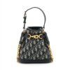 Christian Dior Oblique Canvas & leather 2way shoulder bag Navy blue