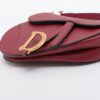 Christian Dior Saddle Bag Leather Hand bag Red3