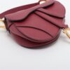 Christian Dior Saddle Bag Leather Hand bag Red4