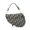 Christian Dior Trotter Saddle Bag Canvas & leather Hand bag Navy blue2