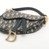 Christian Dior Trotter Saddle Bag Canvas & leather Hand bag Navy blue3