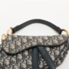 Christian Dior Trotter Saddle Bag Canvas & leather Hand bag Navy blue4