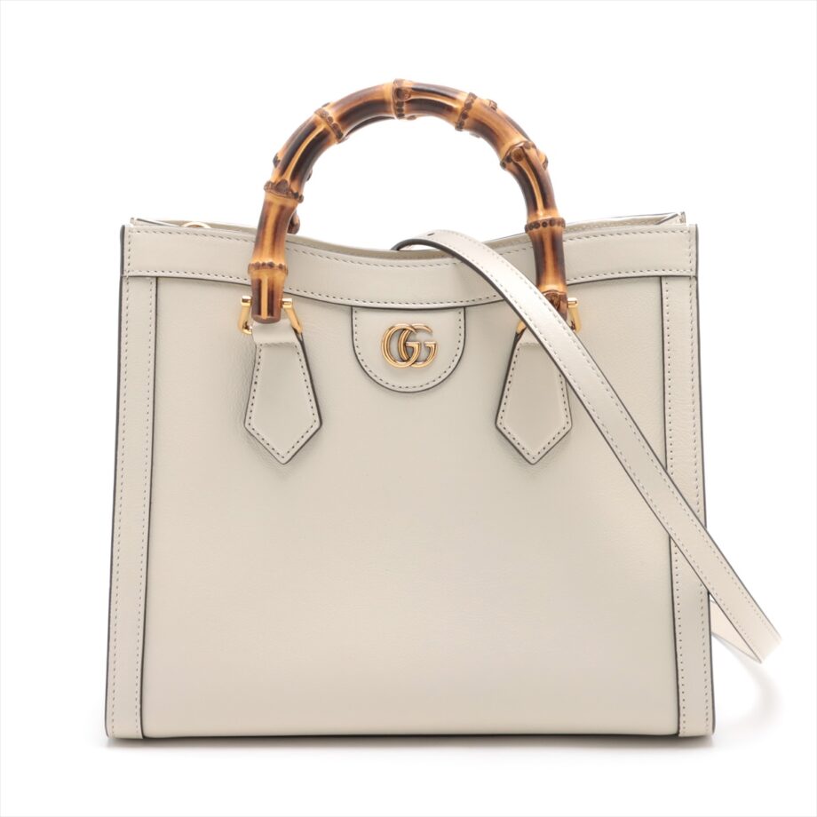 Gucci Bamboo Diana Leather 2way handbag Beige