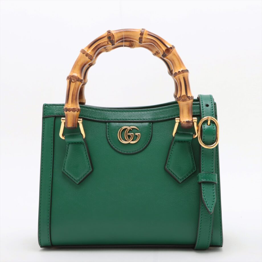 Gucci Bamboo Diana Leather 2way handbag Green