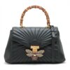 Gucci Bamboo Queen margaret Leather 2way handbag Black