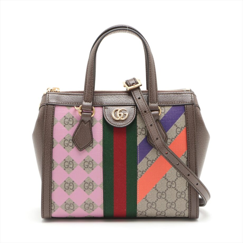 Gucci GG Supreme Ophidia PVC & leather 2way handbag Multicolor
