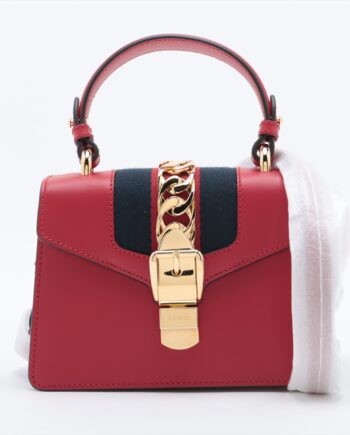 Gucci Sylvie Leather 2way handbag Red
