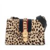 Gucci Sylvie Leather & unborn calf Shoulder bag Black