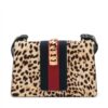 Gucci Sylvie Leather & unborn calf Shoulder bag Black2