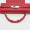 Hermes Kelly flag 32 Veau Epsom ROUGE KAZAK×WHITE Silver Metal fittings □Q20135