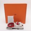 Hermes Kelly flag 32 Veau Epsom ROUGE KAZAK×WHITE Silver Metal fittings □Q20138