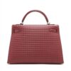 Hermes waffle kelly 32 Deutch Rouge H Silver Metal fittings □G200302