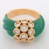 Van Cleef & Arpels Chalcedony diamond rings 18Kt(YG) 8.5g 0.50 Su hole Engraving blur2