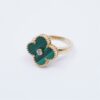 Van Cleef & Arpels Vintage Alhambra 1P diamond Malachite rings