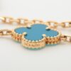 Van Cleef & Arpels Vintage Alhambra 20P Blue Agate Necklace 7505