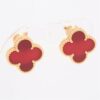 Van Cleef & Arpels Vintage Alhambra Carnelian Piercing jewelry 750(YG) 7.5g2