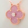 Van Cleef & Arpels Vintage Alhambra Rhodonite diamond Necklace