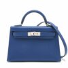 Hermes Mini Kelly II Veau Epsom Blue electric Silver Metal fittings A:2017