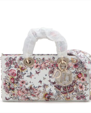 Christian Dior Lady Dee Joy Bijou x leather 2way handbag White