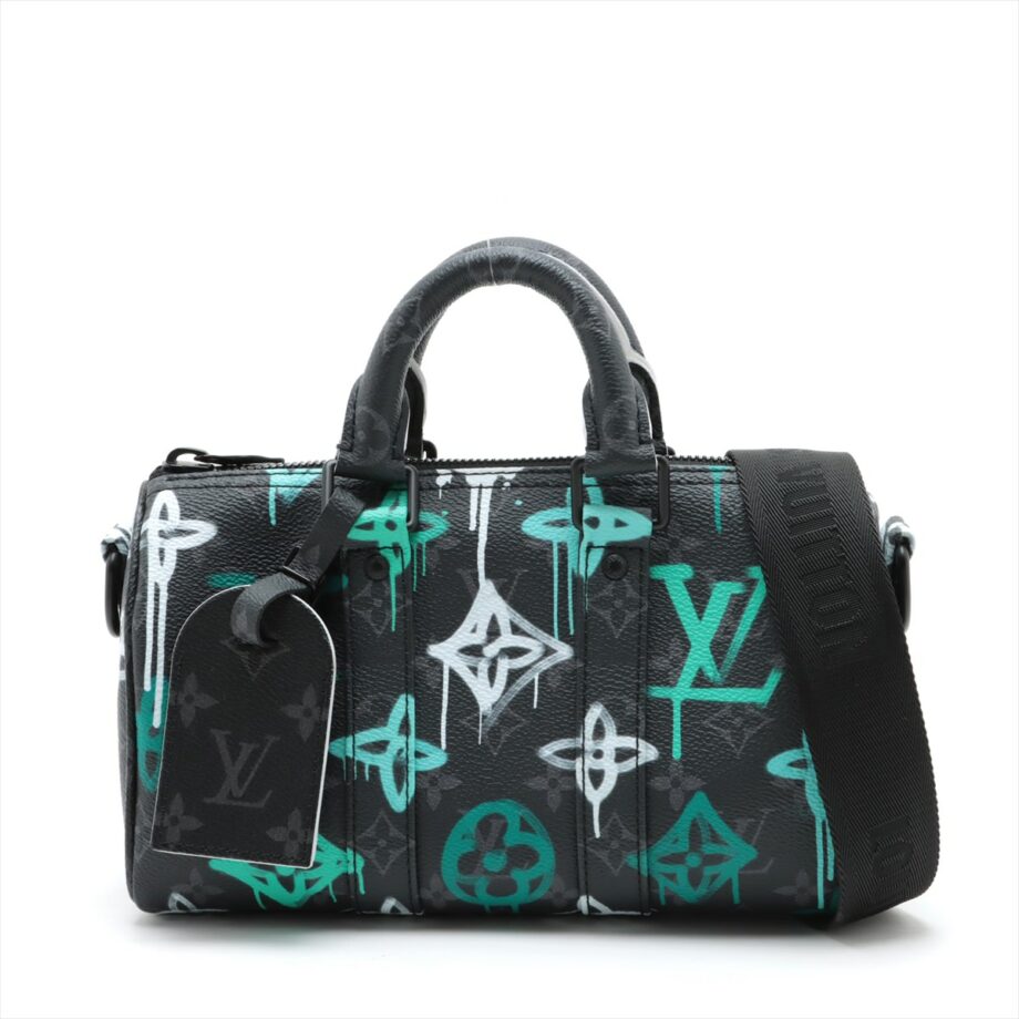 Louis Vuitton Monogram Eclipse Graffiti Keepall Bandoulière 25