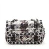 Chanel Mini Matelasse Tweed Single flap single chain bag Black × White Silver Metal fittings 284826671