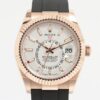 Rolex Sky-Dweller 88H620V8 PG & rubber AT Silver-Face