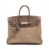 Hermes Birkin 25 Grizzly x Voswift Griscaille x etoupes Silver Metal fittings Z 202101