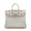 Hermes Birkin 25 Swift mushroom Silver Metal fittings B 20231