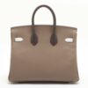 Hermes Birkin 25 Veau Epsom Étoupe x Grippard x Ébène Silver Metal fittings B 20232