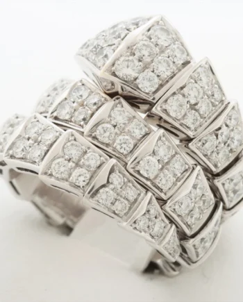 Serpenti ring double spiral Viper diamonds