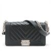 Chanel BOY CHANEL 25 Caviarskin Chain shoulder bag A67086 Black Silver Metal fittings 293432441