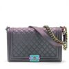 Chanel BOY CHANEL 28 Large Leather Chain shoulder bag Purple rainbow hardware 21893993 A921931