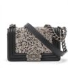 Chanel Boy Chanel 20 small Lambskin Chain shoulder bag Black Silver Metal fittings 19345903 A670851